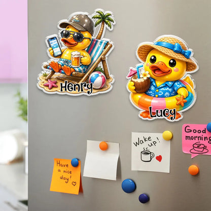 Personalized Cute Duck Acrylic Magnet, Surfing & Sailor Cartoon, Unique Creative Gift for Duck Fans