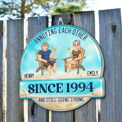 Personalized Wooden Sign, Annoying Each Other Beach Couple Design, Unique Gift for Couples