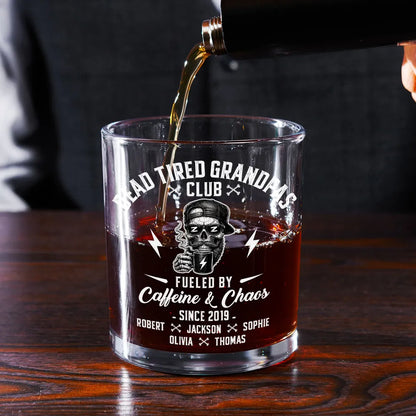 Personalized Washed Denim Baseball Cap for Dad, Dead Tired Dads Club Coffee Graphic, Unique Gift