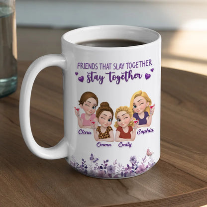 Personalized Ceramic Mug, Friends That Slay Together Design, Unique Gift for Close Friend