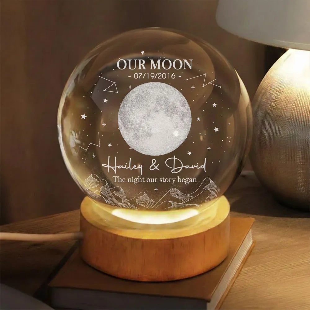 Personalized Moon Globe Lamp, Starry Custom Design for Couple, Unique Romantic Gift