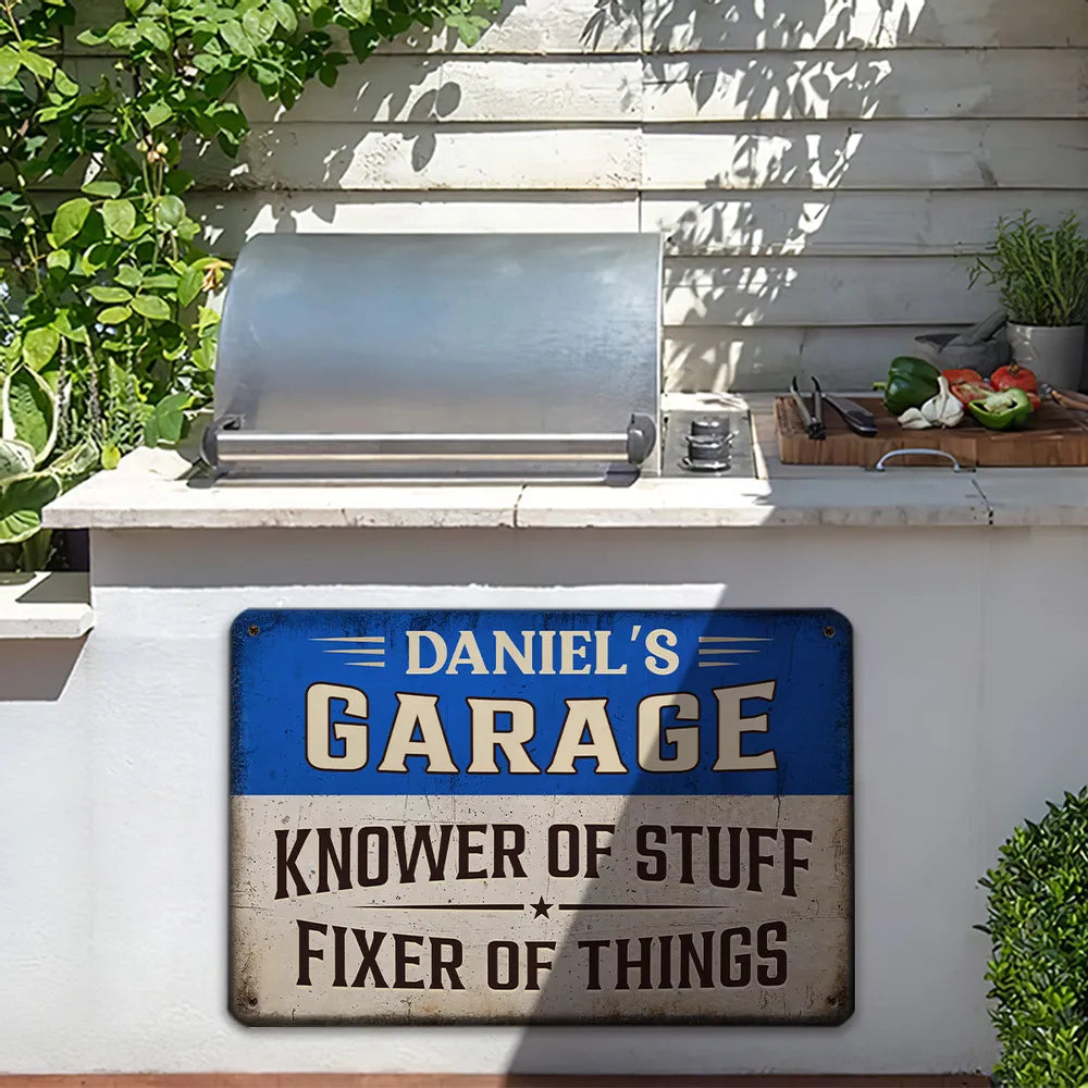 Custom Iron Sign For Garage Or Workshop, Fixer Of Things Quote, Unique Gift For A Handyman