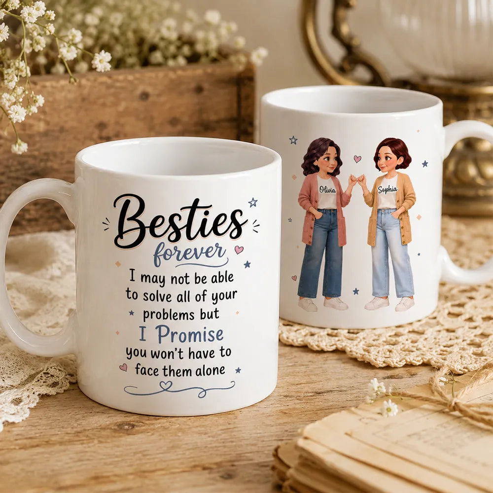 Personalized Mug with Pinky Promise Friends, Unique Creative Gift for Close Friend, Warm Daily Coffee Keepsake