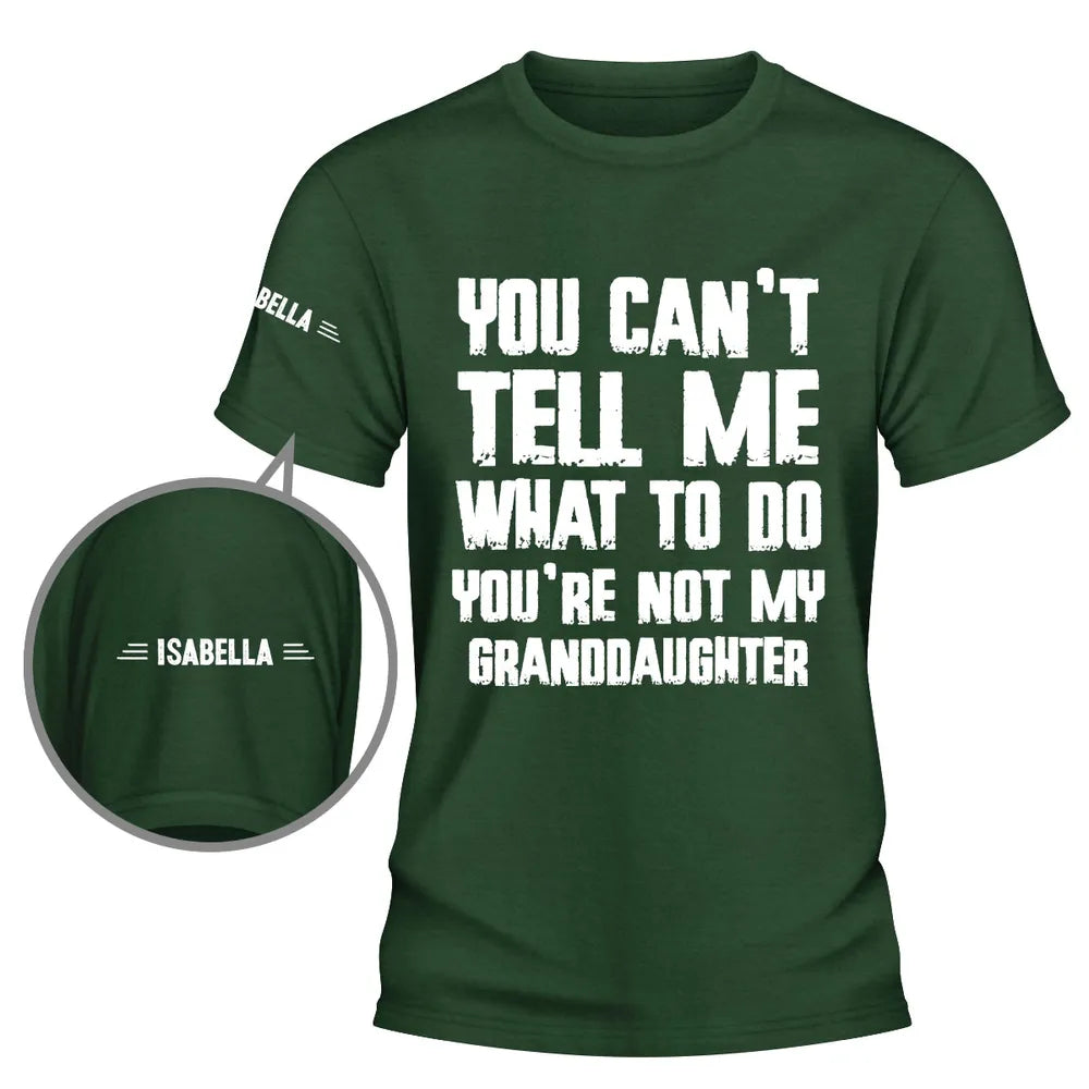Personalized Dual Print Classic Tee, Bold Granddaughter Quote Shirt, Unique Creative Gift for Grandparents