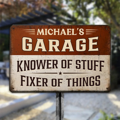 Custom Iron Sign For Garage Or Workshop, Fixer Of Things Quote, Unique Gift For A Handyman