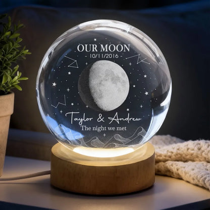 Personalized Moon Globe Lamp, Starry Custom Design for Couple, Unique Romantic Gift