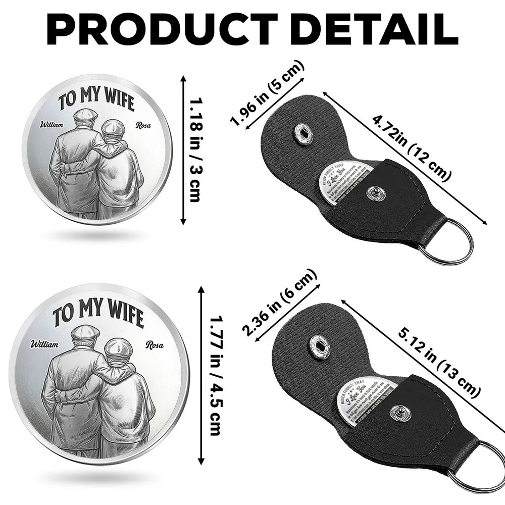 Personalized Pocket Hug with Couple Embrace, Unique Creative Gift for Wife, Romantic Love Token