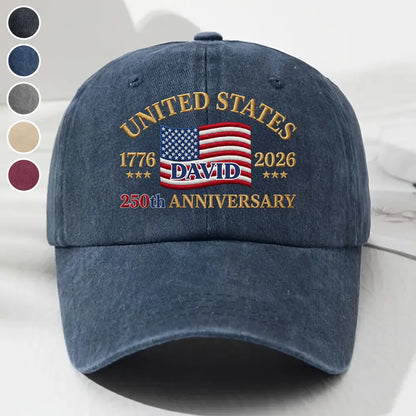 Washed Denim Baseball Cap with American Flag Design, Personalized Creative Gift for Dad, Husband & Friend
