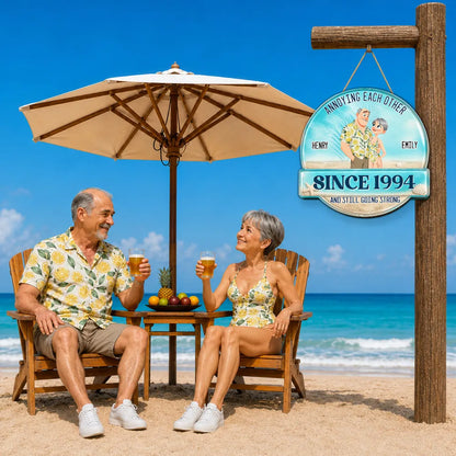 Personalized Wooden Sign, Beach Couple Standing Design, Unique Creative Gift for Couples
