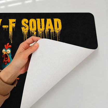 Custom Leather Desk Mat, Cute Cartoon Roosters For A Unique Office Gift & Desk Setup