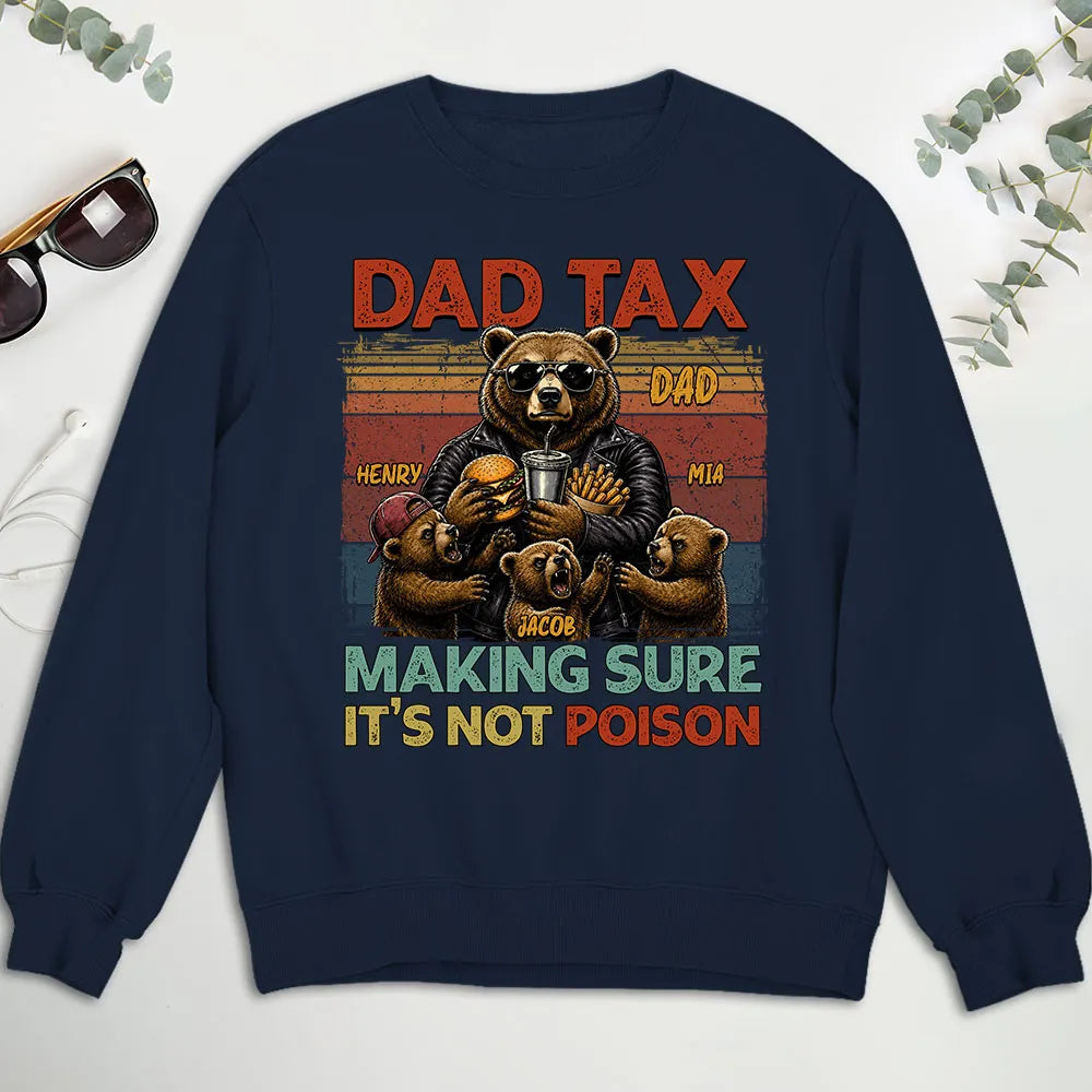 Personalized Classic Tee, Vintage Dad Tax Bear Snack Testing Design, Unique Gift for Dad