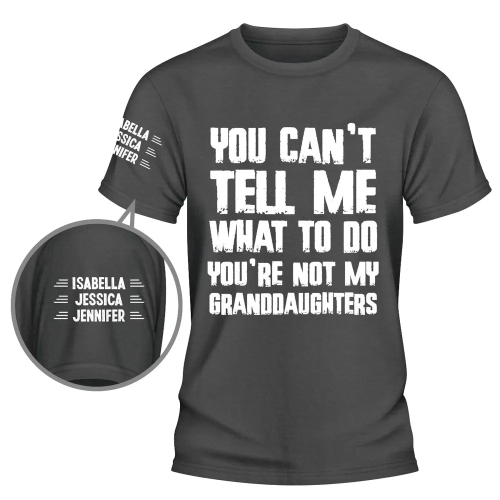 Personalized Dual Print Classic Tee, Bold Granddaughter Quote Shirt, Unique Creative Gift for Grandparents