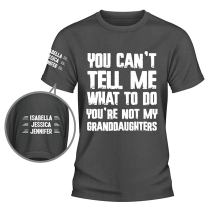 Personalized Dual Print Classic Tee, Bold Granddaughter Quote Shirt, Unique Creative Gift for Grandparents