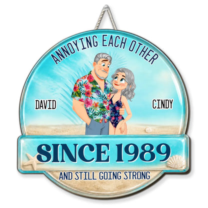 Personalized Wooden Sign, Beach Couple Standing Design, Unique Creative Gift for Couples