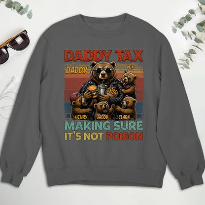 Personalized Classic Tee, Vintage Dad Tax Bear Snack Testing Design, Unique Gift for Dad