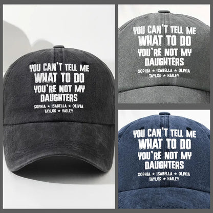 Personalized Washed Denim Baseball Cap, Custom Funny Quote, Unique Creative Gift for Grandparents