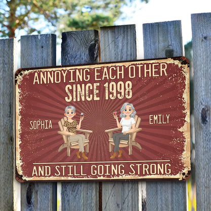 Custom LGBTQ+ Couple Sign, Woman-Woman & Man-Man Retro Metal Wall Decor