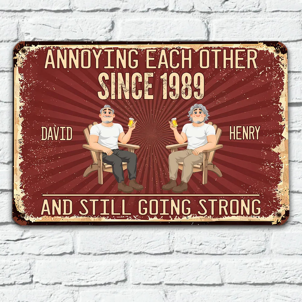 Custom LGBTQ+ Couple Sign, Woman-Woman & Man-Man Retro Metal Wall Decor