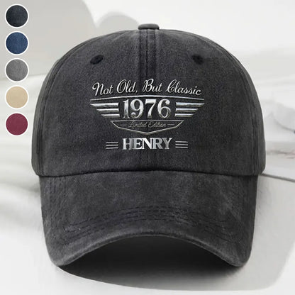 Old But Gold Washed Denim Baseball Cap, Custom Not Old But Classic Creative Gift for Dad