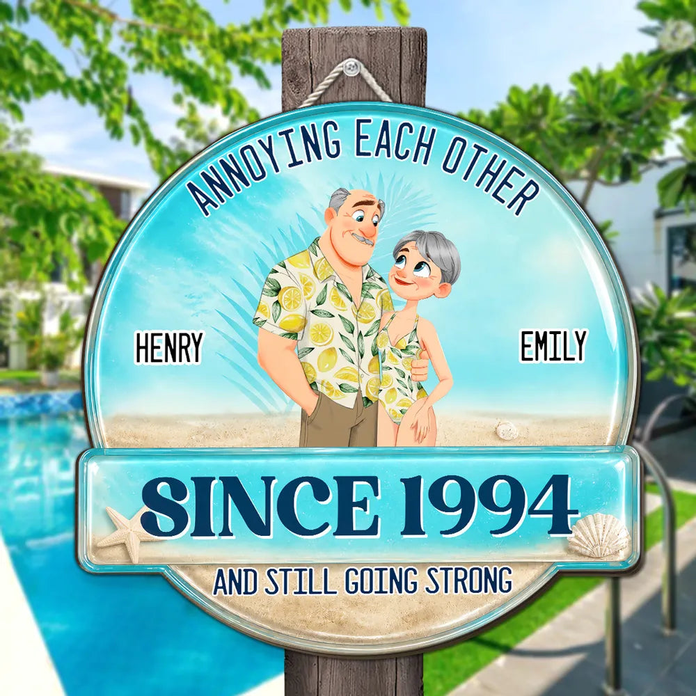 Personalized Wooden Sign, Beach Couple Standing Design, Unique Creative Gift for Couples