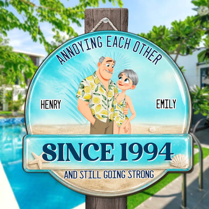 Personalized Wooden Sign, Beach Couple Standing Design, Unique Creative Gift for Couples