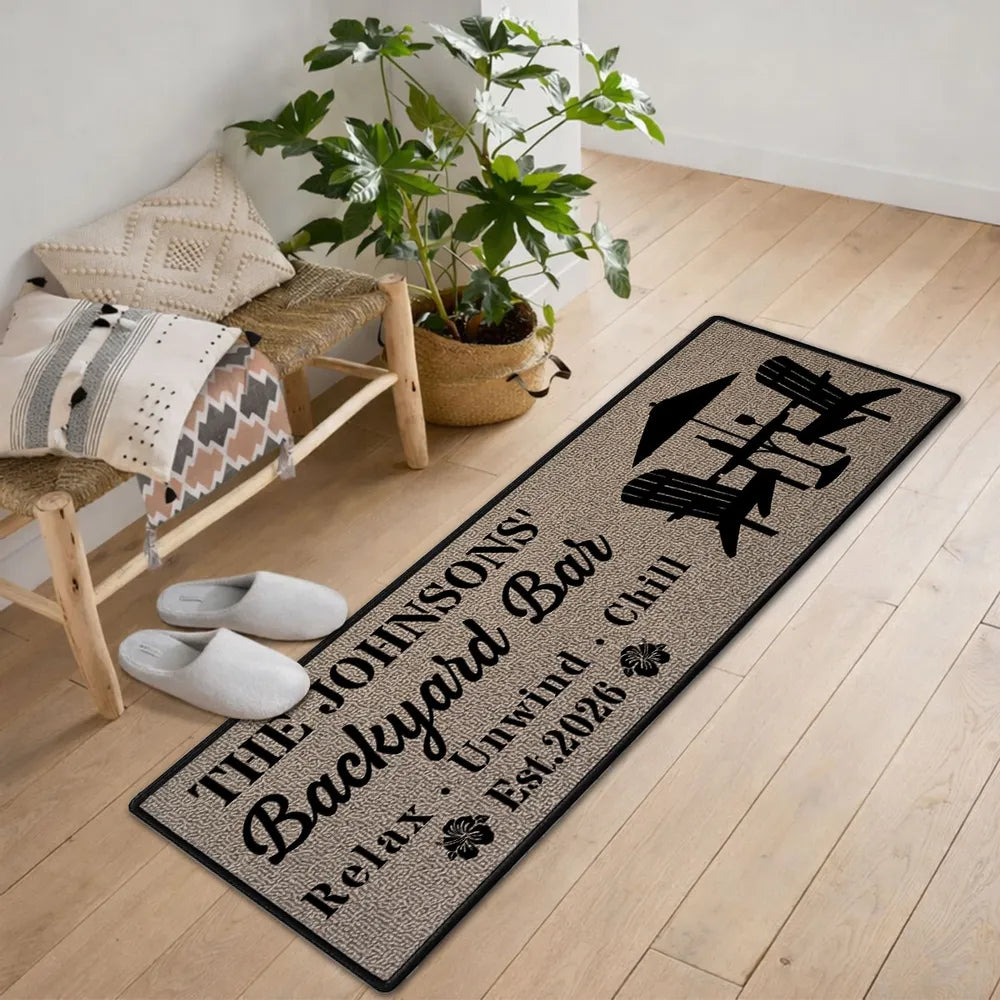 Personalized Standard Doormat with Relax Unwind Chill Patio Design, Creative Gift for Outdoor Entryway