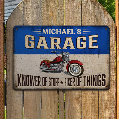 Custom Rectangular Iron Sign, Knower of Stuff Garage Decor, Creative Gift for Car Enthusiast