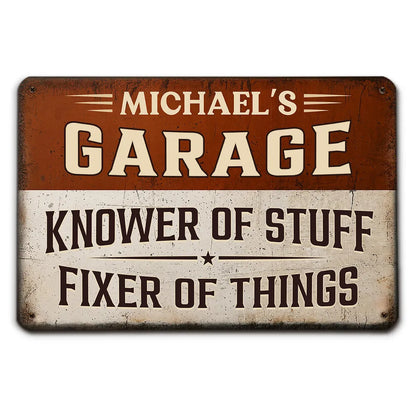 Custom Iron Sign For Garage Or Workshop, Fixer Of Things Quote, Unique Gift For A Handyman