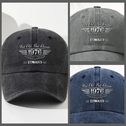 Old But Gold Washed Denim Baseball Cap, Custom Not Old But Classic Creative Gift for Dad