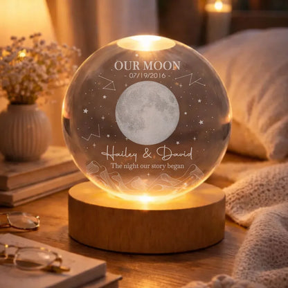 Personalized Moon Globe Lamp, Starry Custom Design for Couple, Unique Romantic Gift