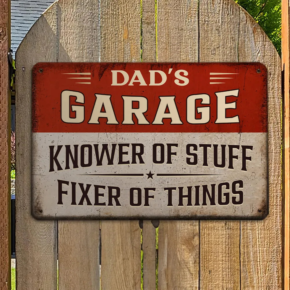 Custom Iron Sign For Garage Or Workshop, Fixer Of Things Quote, Unique Gift For A Handyman