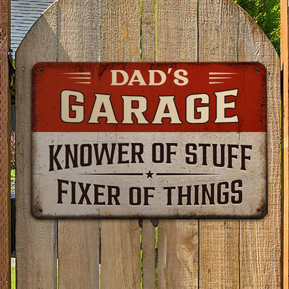 Custom Iron Sign For Garage Or Workshop, Fixer Of Things Quote, Unique Gift For A Handyman