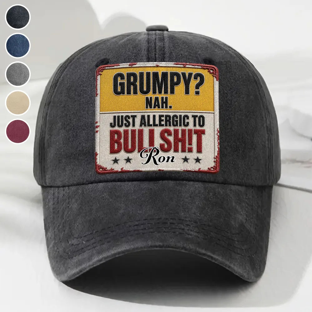 Washed Denim Baseball Cap With Custom Vintage Look, Funny Everyday Gift For Someone With A Dry Sense Of Humor