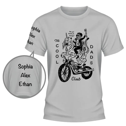 Personalized Dual Print Classic Tee, Cool Dads Club Motorcycle Graphic, Unique Gift for Dad