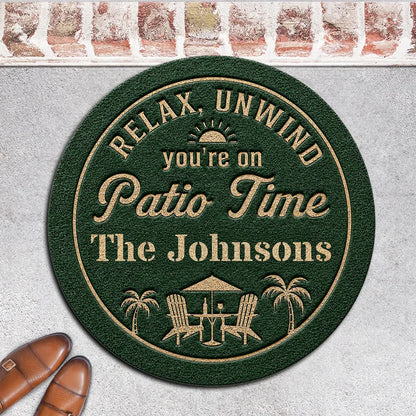 Personalized Relax & Unwind Shaped Doormat, Patio Chair Design, Unique Gift for Family Home