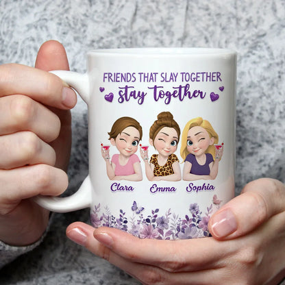 Personalized Ceramic Mug, Friends That Slay Together Design, Unique Gift for Close Friend