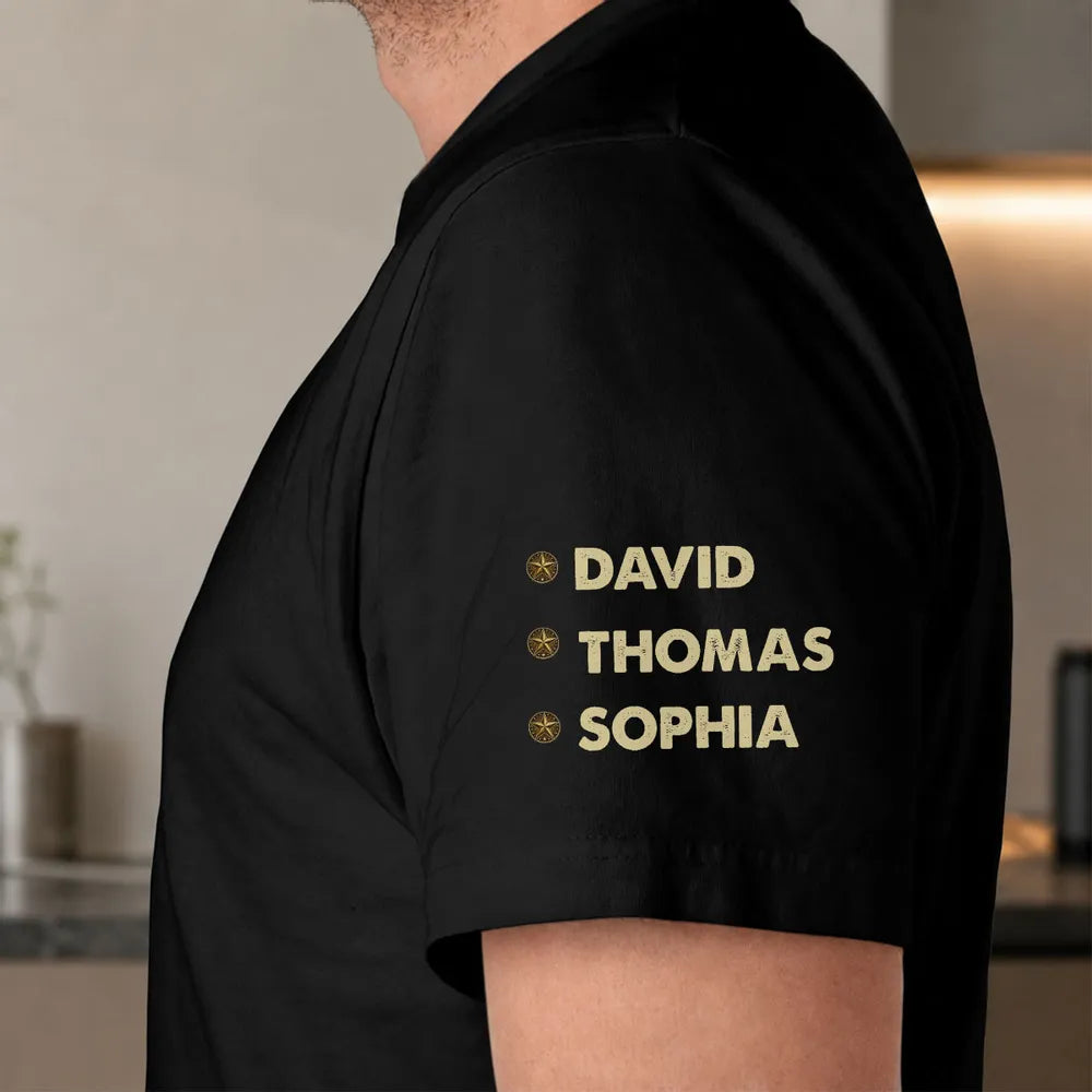 Dad Tax Personalized Dual Print Classic Tee, Vintage Skeleton Holding Fries & Drink, Unique Gift for Dad