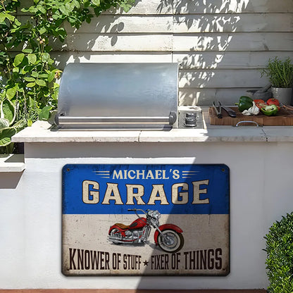 Custom Rectangular Iron Sign, Knower of Stuff Garage Decor, Creative Gift for Car Enthusiast