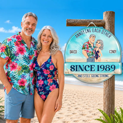 Personalized Wooden Sign, Beach Couple Standing Design, Unique Creative Gift for Couples