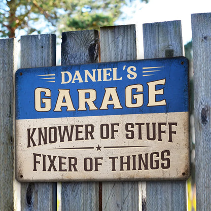 Custom Iron Sign For Garage Or Workshop, Fixer Of Things Quote, Unique Gift For A Handyman