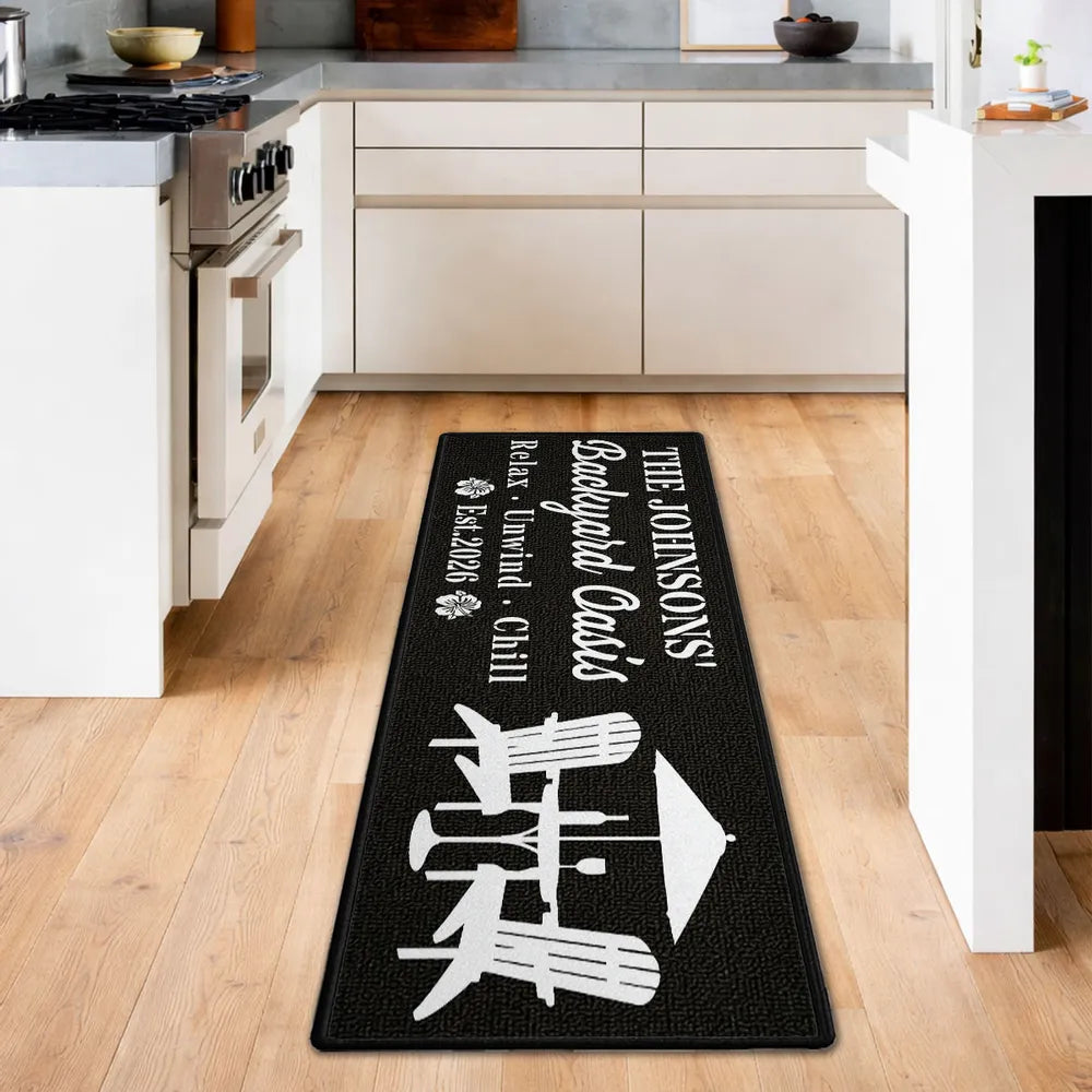 Personalized Standard Doormat with Relax Unwind Chill Patio Design, Creative Gift for Outdoor Entryway