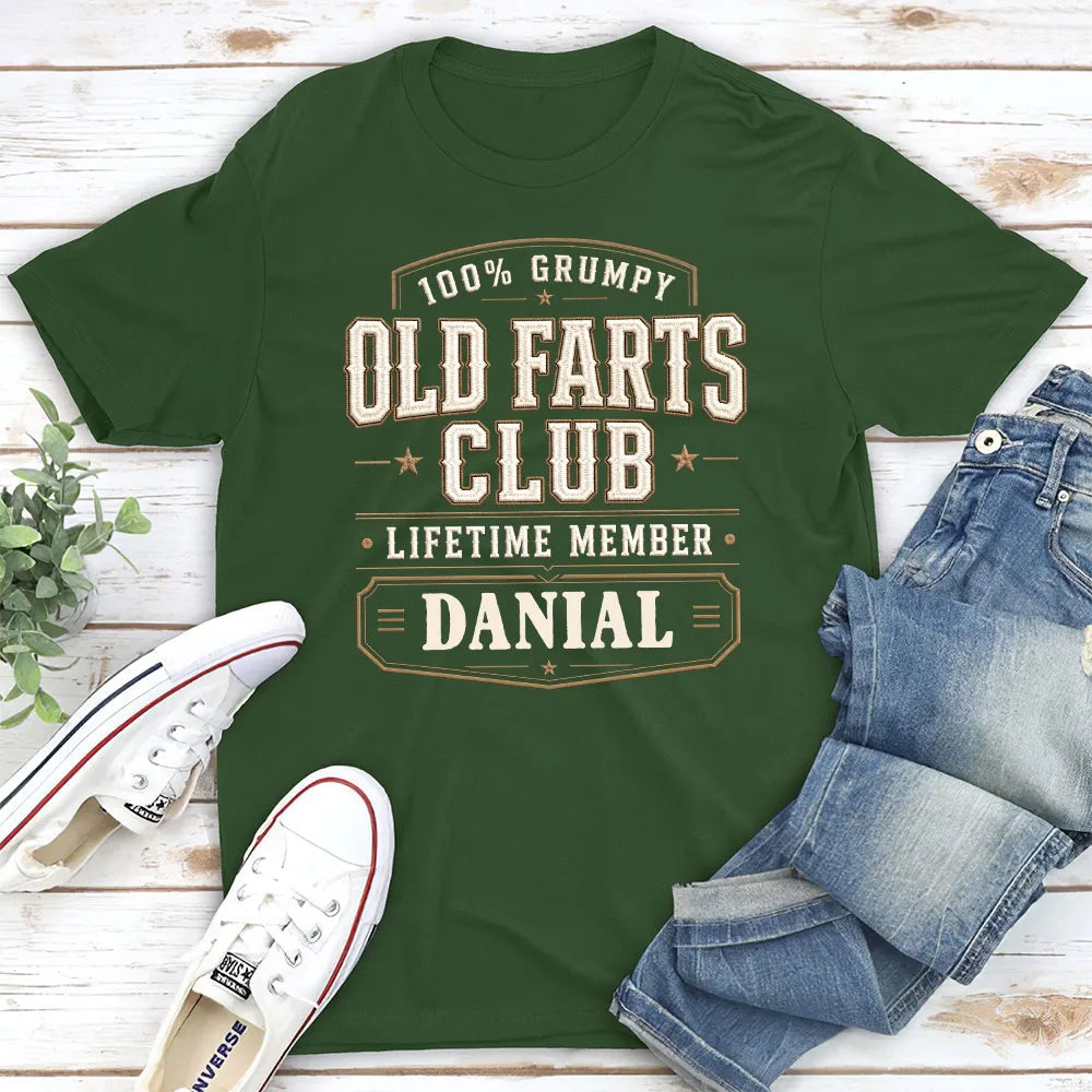 Personalized Classic Tee, Grumpy Old Farts Club Lifetime Member, Unique Gift for Dad or Grandpa