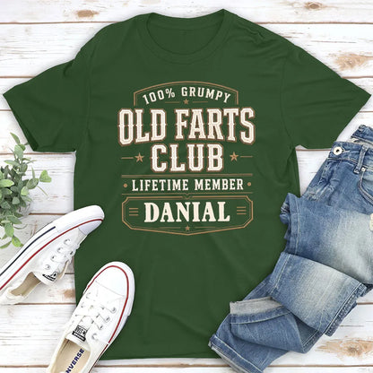 Personalized Classic Tee, Grumpy Old Farts Club Lifetime Member, Unique Gift for Dad or Grandpa