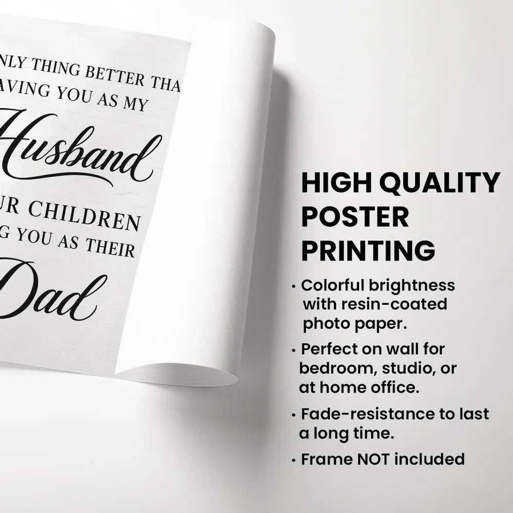 Personalized Poster for Husband & Dad, Warm Family Hands Wall Art, Unique Father's Day Gift