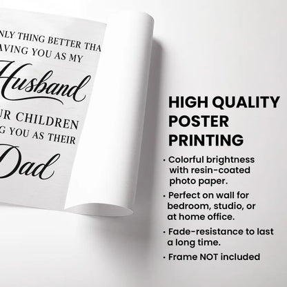 Personalized Poster for Husband & Dad, Warm Family Hands Wall Art, Unique Father's Day Gift