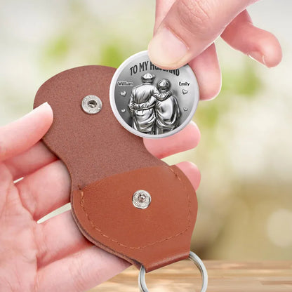 Personalized Pocket Hug for Husband, Custom Hugging Couple Keepsake, Unique Romantic Gift