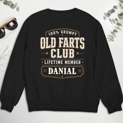 Personalized Classic Tee, Grumpy Old Farts Club Lifetime Member, Unique Gift for Dad or Grandpa