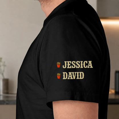 Personalized Dual Print Classic Tee with Dad Tax Skeleton Snack Art, Unique Gift for Dad