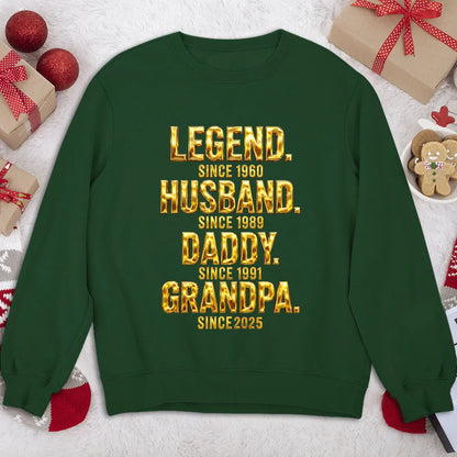 Personalized Legend Dad & Grandpa Classic Tee, Bold Gold Style Unique Gift for Husband