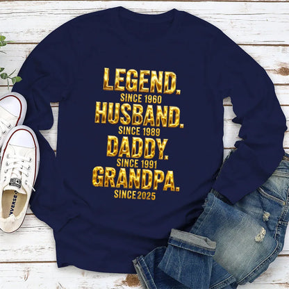 Personalized Legend Dad & Grandpa Classic Tee, Bold Gold Style Unique Gift for Husband